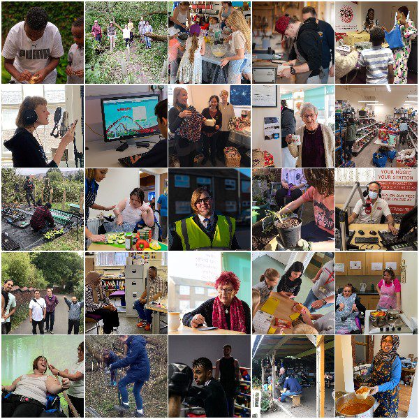 Big collage of people supported by Two Ridings 